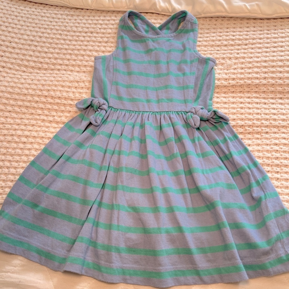 Striped Green and Blue Kids Dress